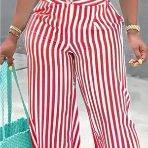 NWOT  XL very cute Red & White wide leg pants.